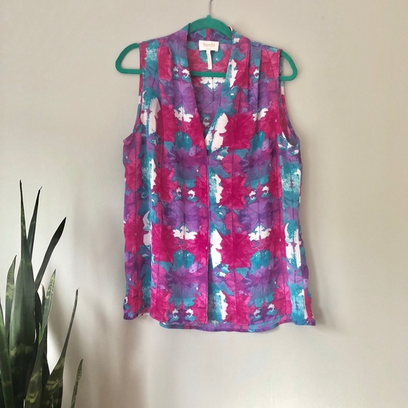 Laundry By Shelli Segal Tops - Pink Purple Tie Dye Blouse - Laundry